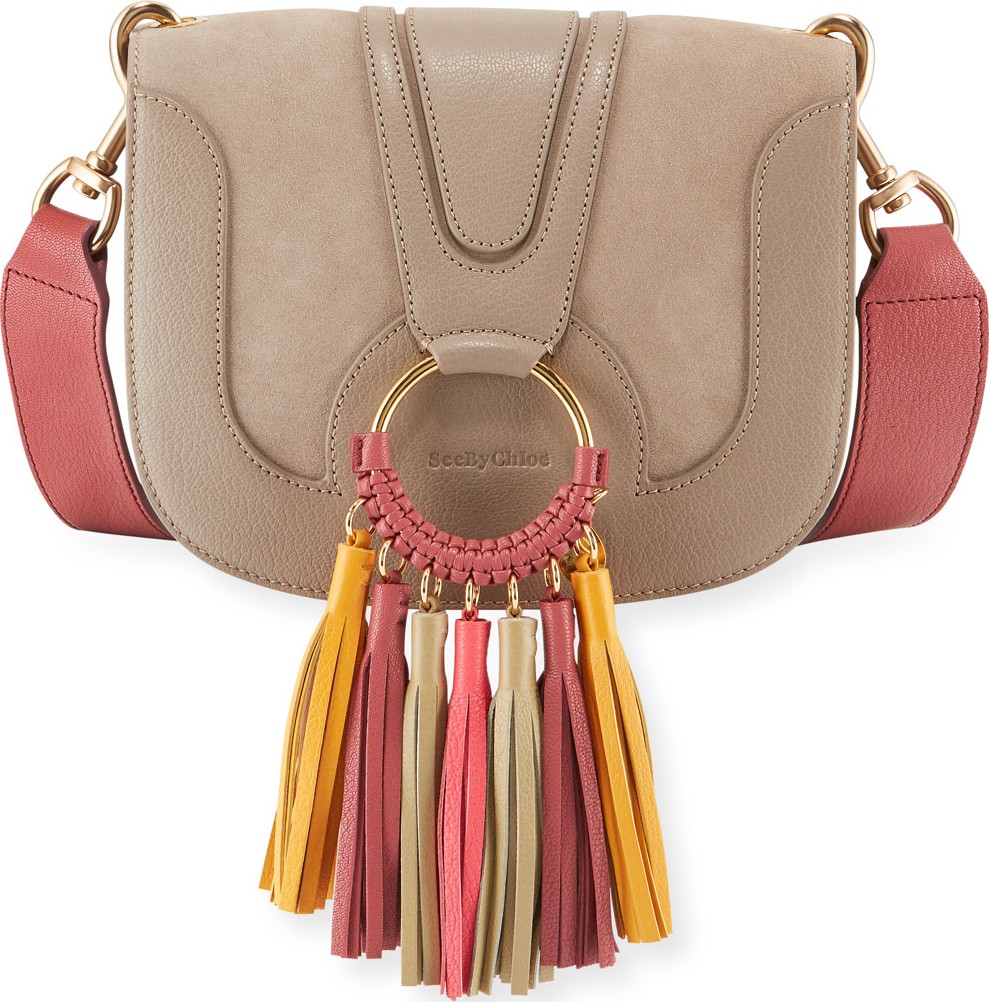 See By Chloé Hana Medium Shoulder Bag with Colorful Tassels