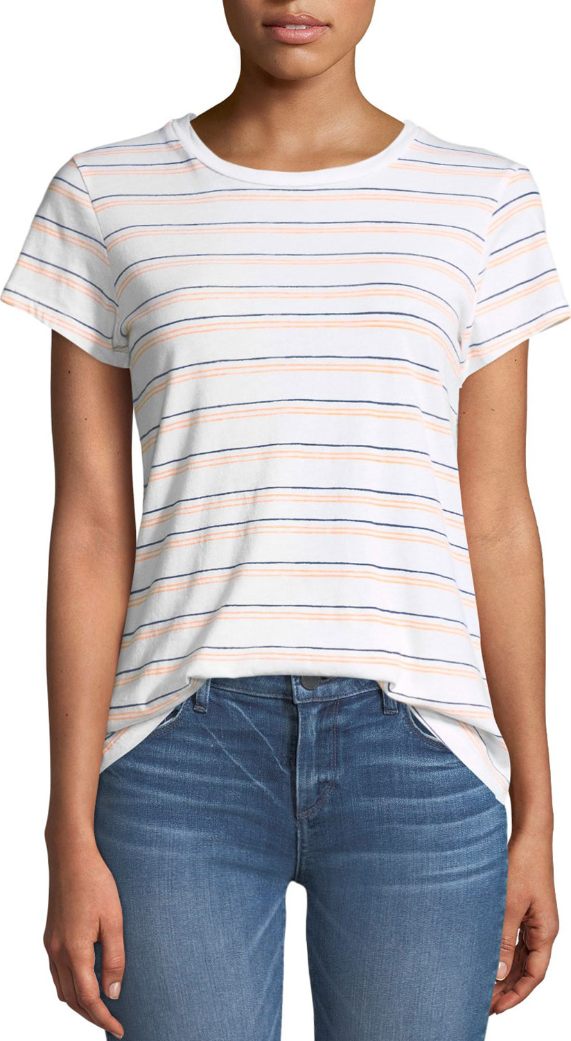 SUNDRY Striped Crewneck Boy Tee