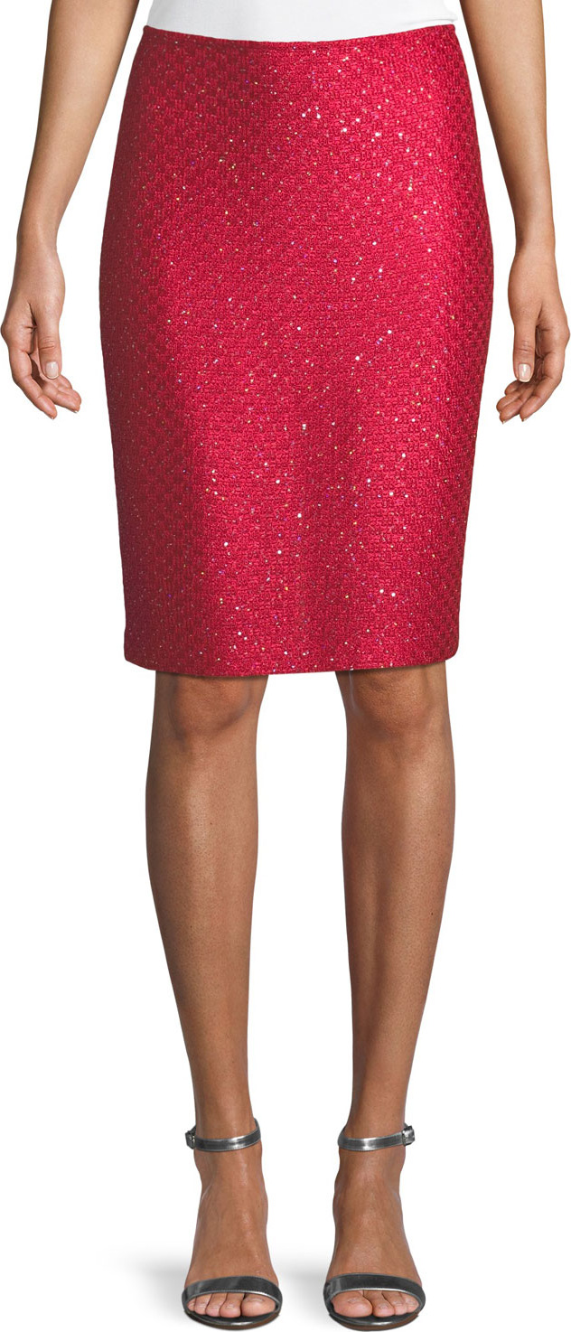 St. John Shimmer Sequin Knit Skirt