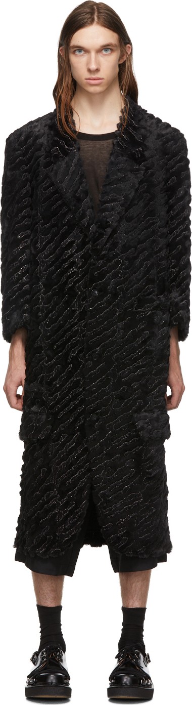 Comme Des Garçons Homme Plus Black Gold Stitching Coat