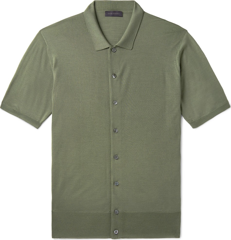 Thom Sweeney Slim-Fit Merino Wool Polo Shirt