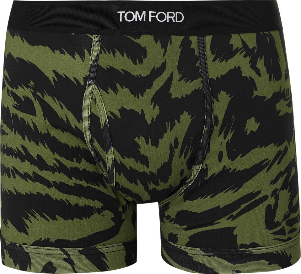 TOM FORD Zebra-Print Stretch-Cotton Boxer Briefs