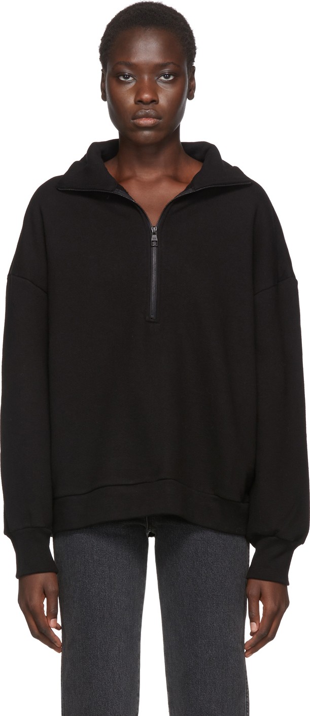 Simon Miller Black Rime Half-Zip Pullover