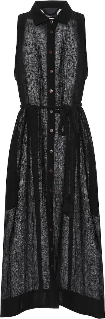 Lisa Marie Fernandez Linen-blend gauze midi dress