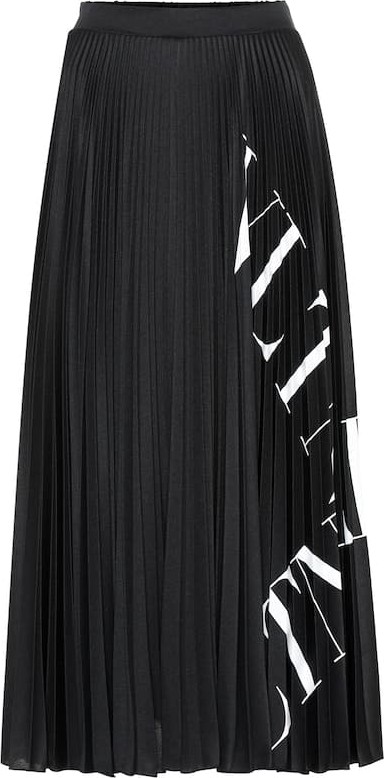 Valentino VLTN pleated jersey midi skirt