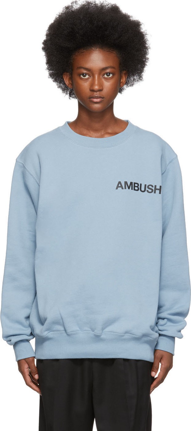 Ambush SSENSE Exclusive Blue Logo Sweatshirt