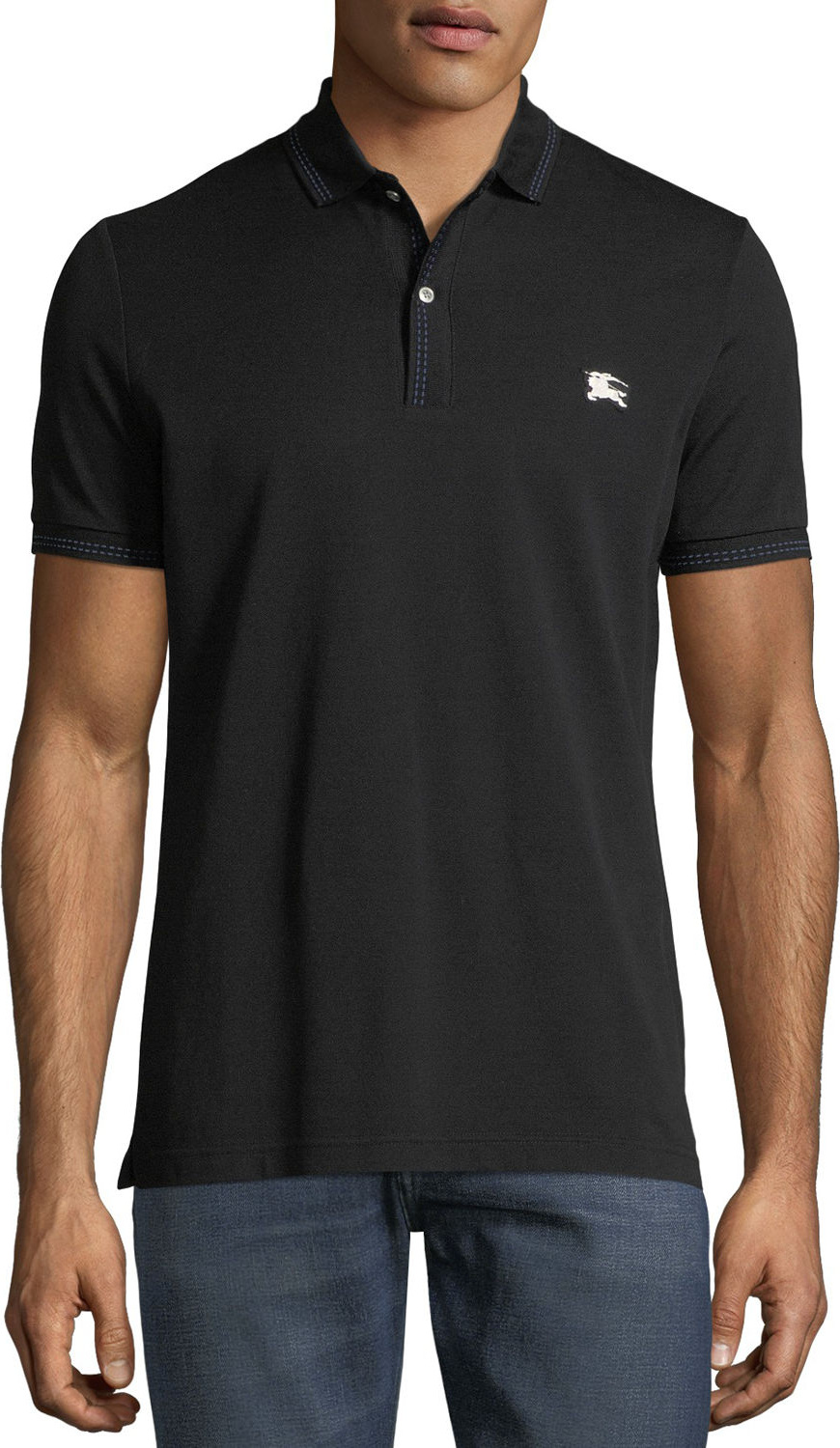 Burberry London England Kenforth Double-Stitch Trim Polo Shirt