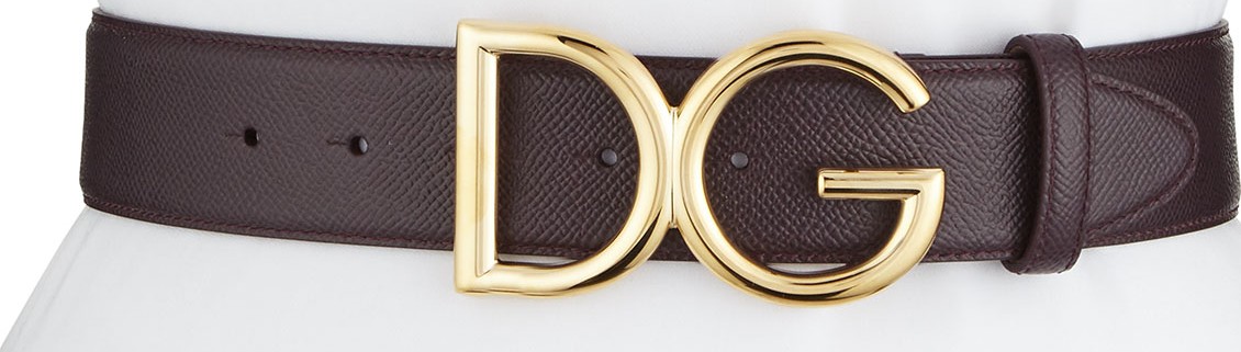 Dolce & Gabbana Leather Belt w/ Logo Buckle