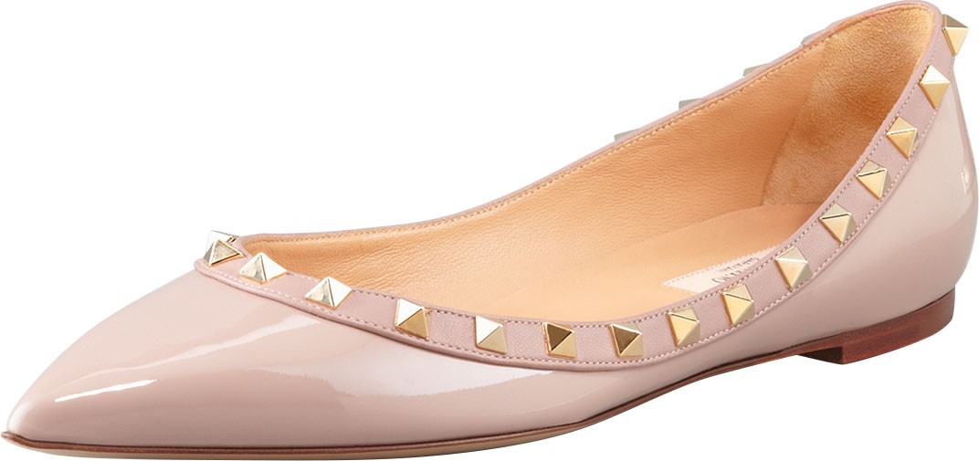 Valentino Rockstud Patent Ballet Flats