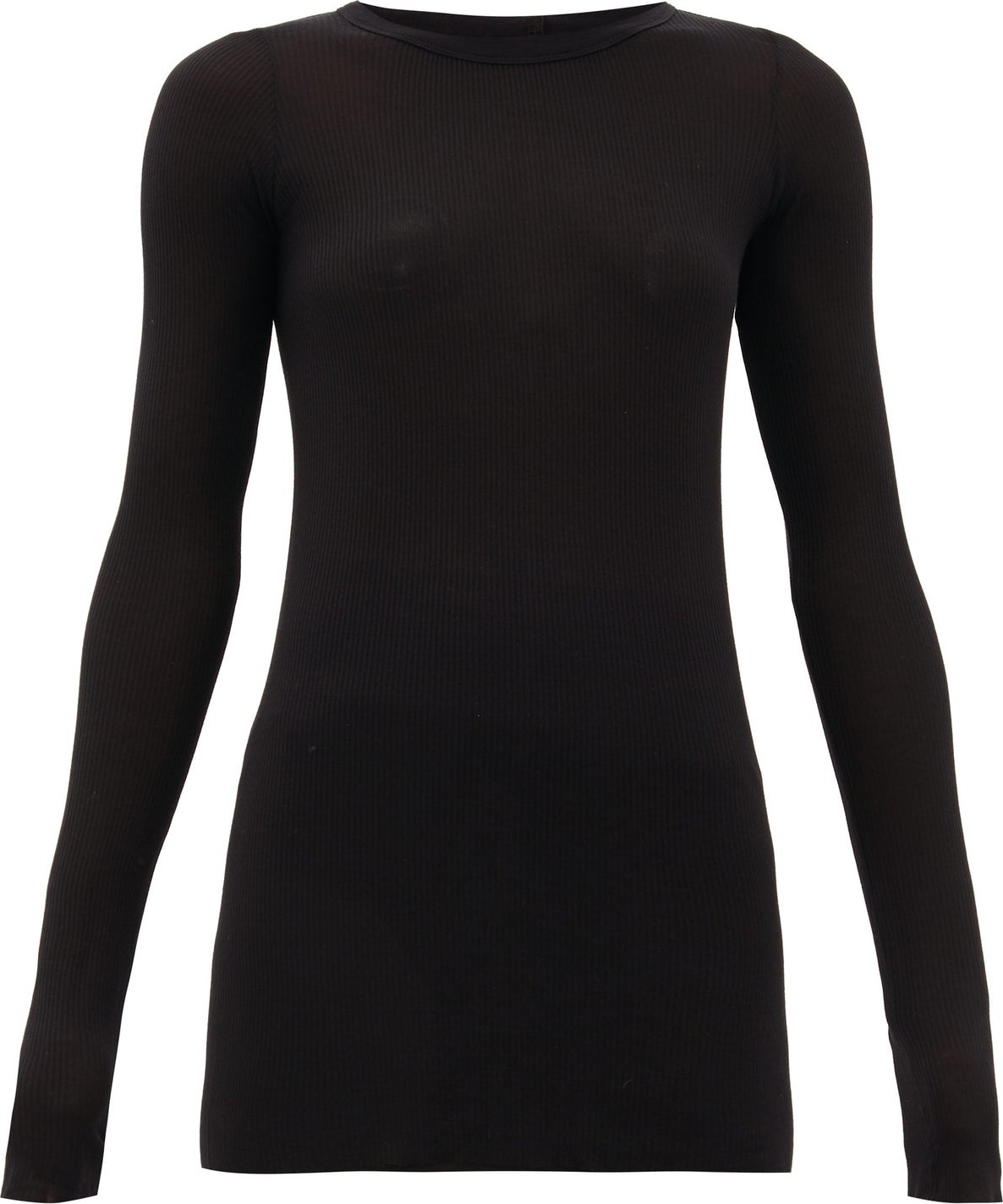 Rick Owens Round-neck ribbed-jersey long-sleeved T-shirt