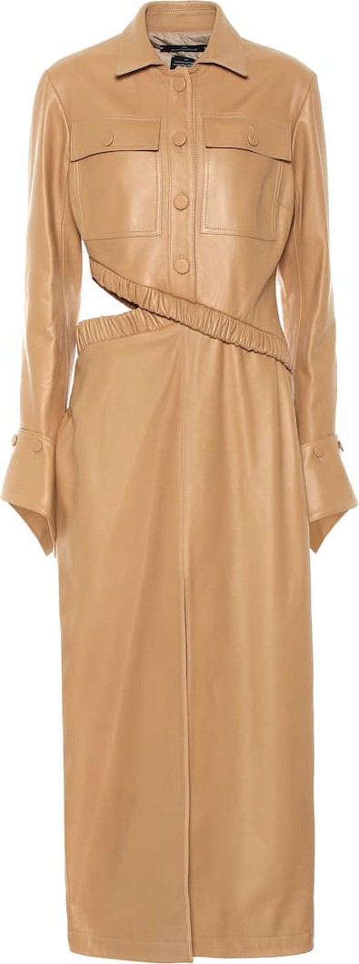 Rokh Leather midi dress