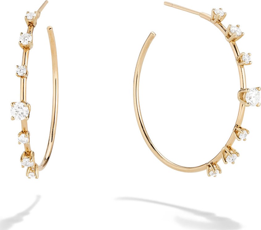 Lana 14k Solo Large Diamond Hoop Earrings