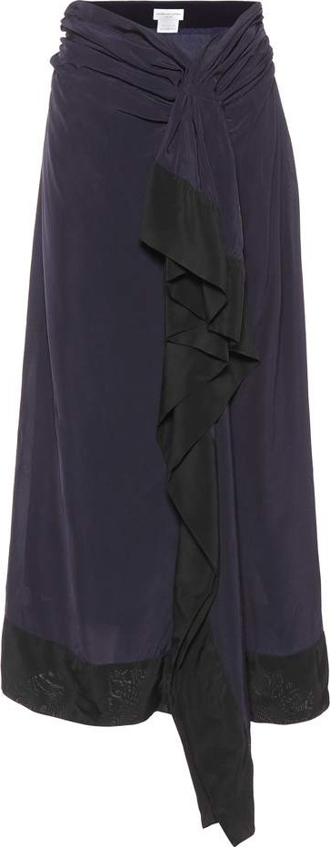 Dries Van Noten Crêpe wrap midi skirt