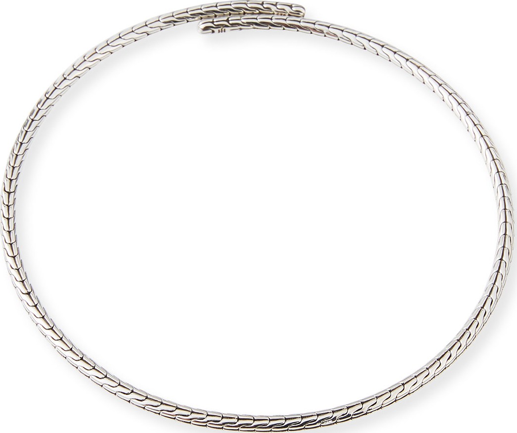 John Hardy Classic Chain Silver Coil Choker Necklace