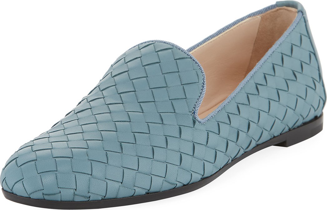 Bottega Veneta Woven Leather Smoking Slipper