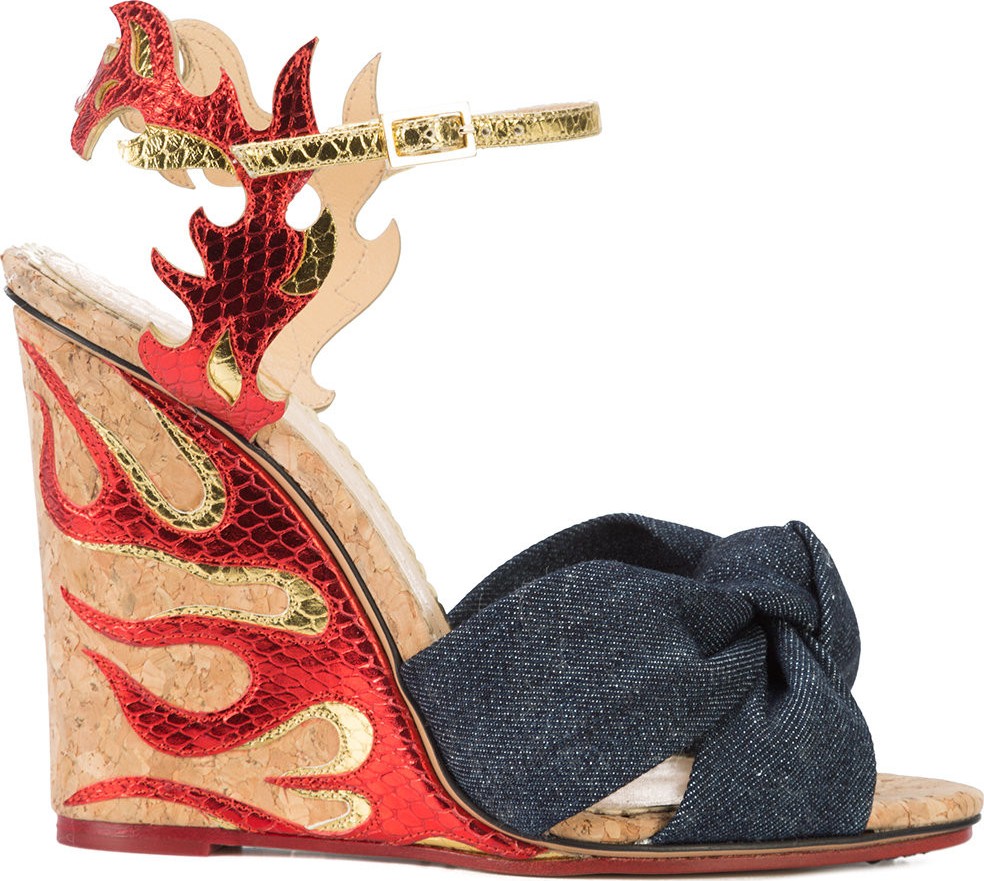 Charlotte Olympia flame wedge sandals
