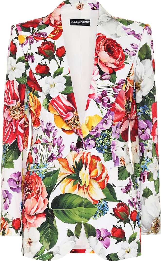 Dolce & Gabbana Floral stretch-cotton blazer