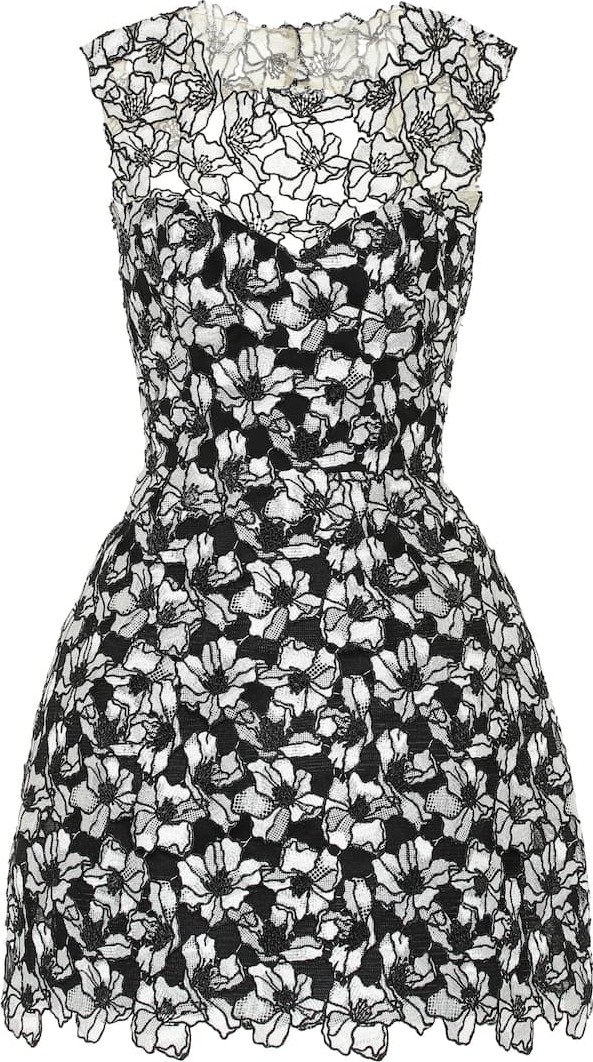 Monique Lhuillier Floral lace minidress