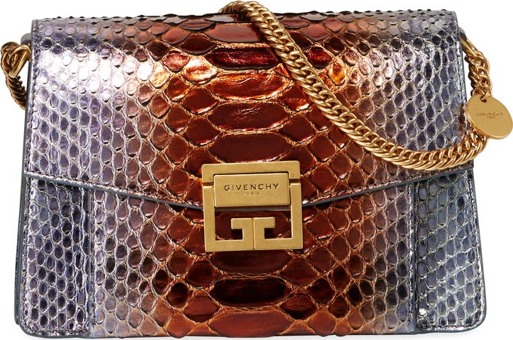 Givenchy GV3 Small Metallic Python Shoulder Bag