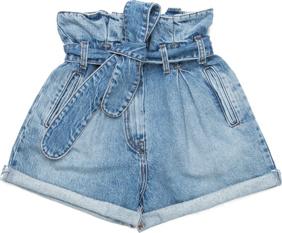 RE/DONE Re/Done x Attico Pleated 80's High Rise Denim Shorts