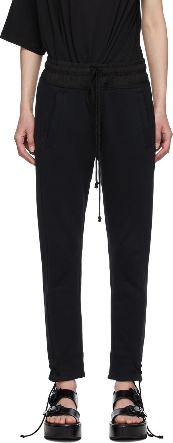 Ann Demeulemeester Black Tie-Cuff Lounge Pants