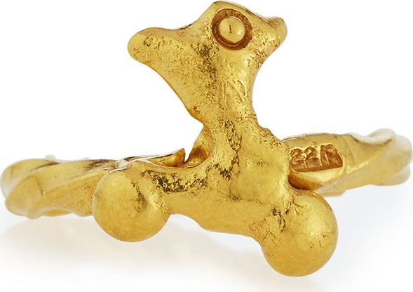 Jean Mahie Abstract 22K Gold Ring, Size 6.5