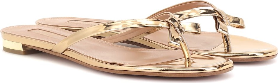 Aquazzura Riva metallic leather sandals