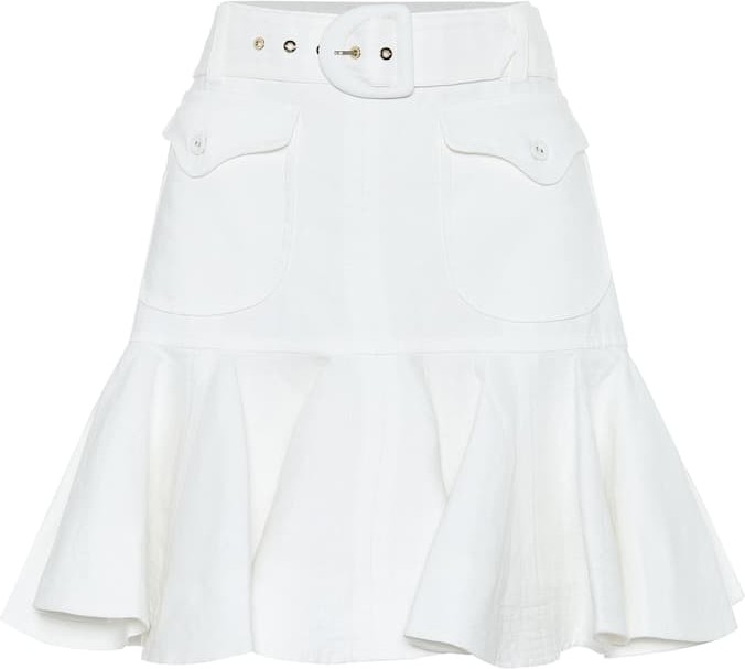 Zimmermann Super Eight high-rise linen skirt