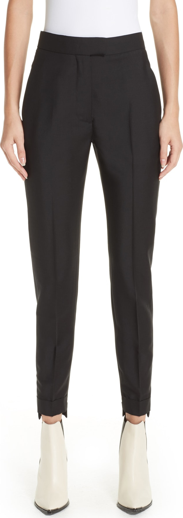 Acne Studios Fitted Step Hem Wool & Mohair Pants