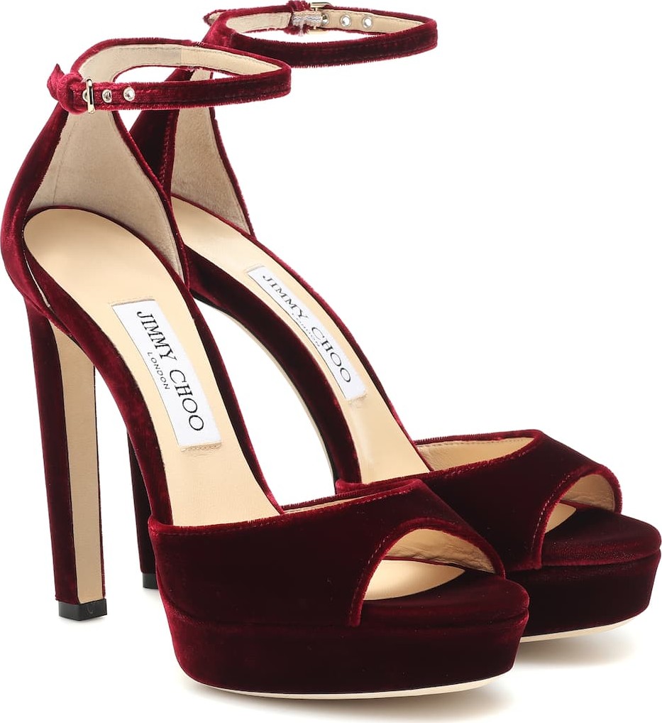 Jimmy Choo Pattie 130 velvet sandals