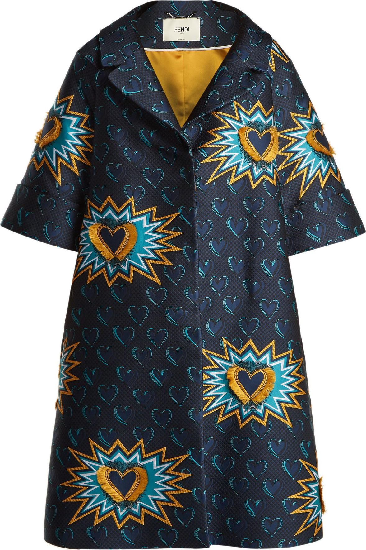 Fendi Heart Beat jacquard coat