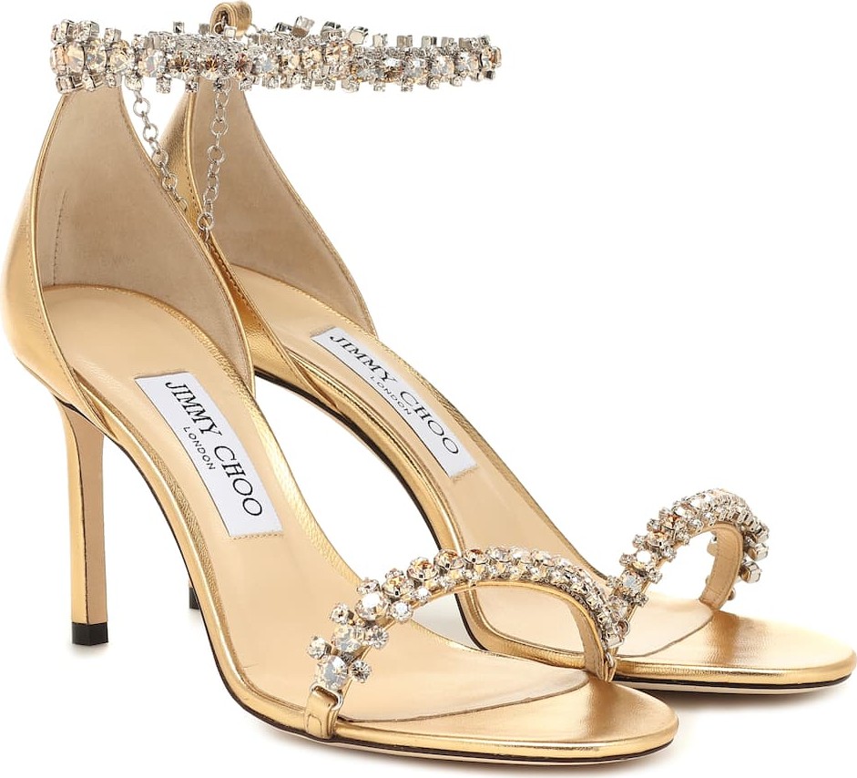 Jimmy Choo Shiloh 85 metallic leather sandals
