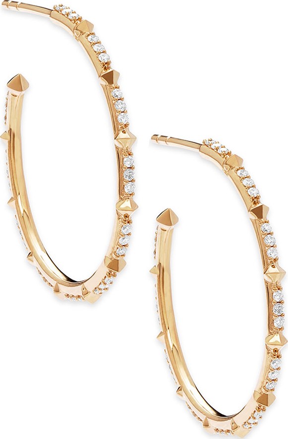 Kendra Scott Cybil 14k Gold Diamond Hoop Earrings