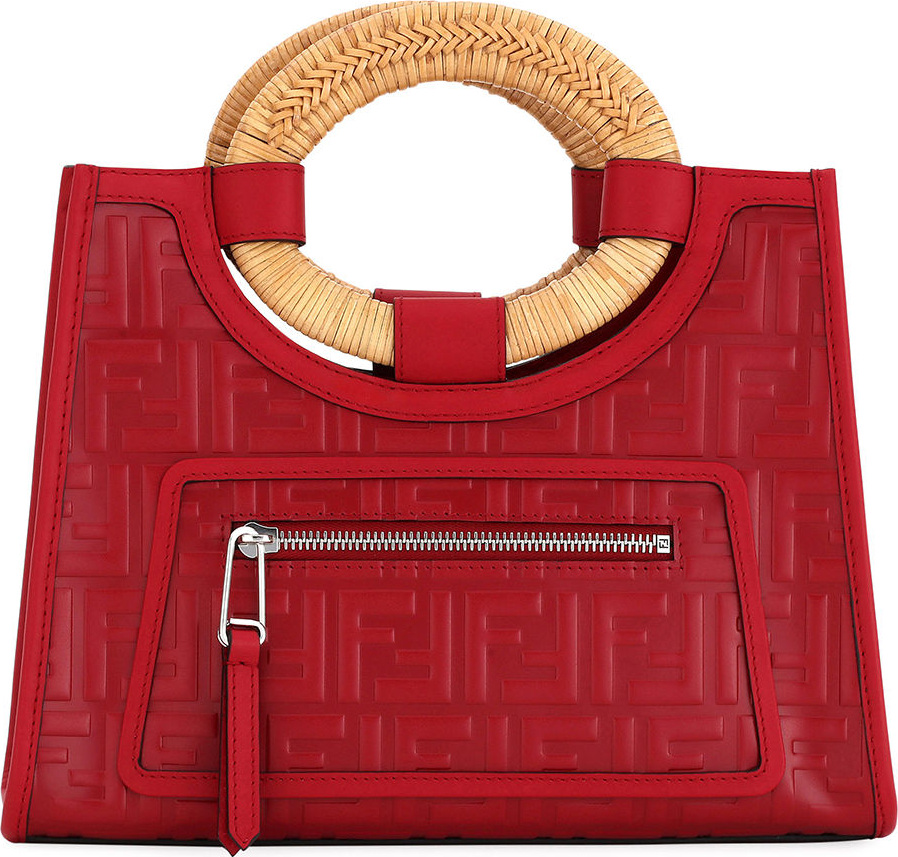 Fendi Runaway Small FF Embossed Calf Shopping Tote Bag