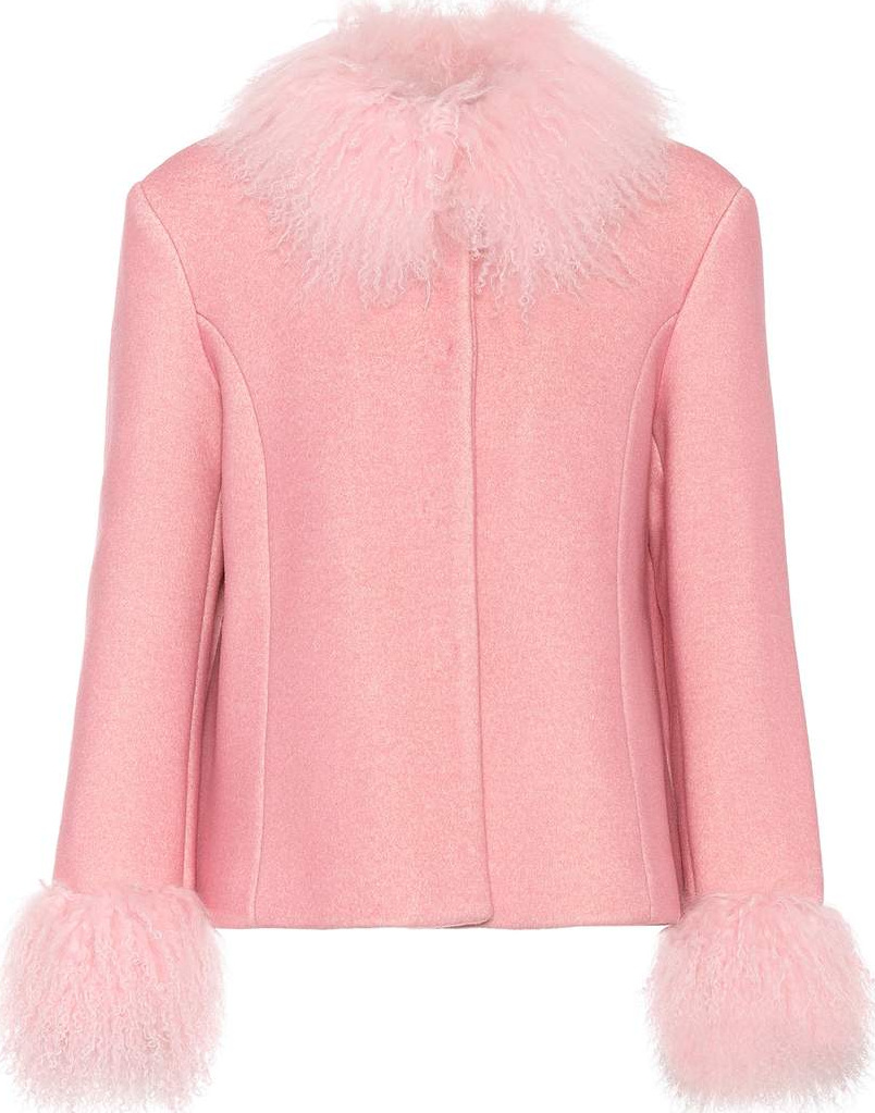Saks Potts Dorthe fur-trimmed wool jacket
