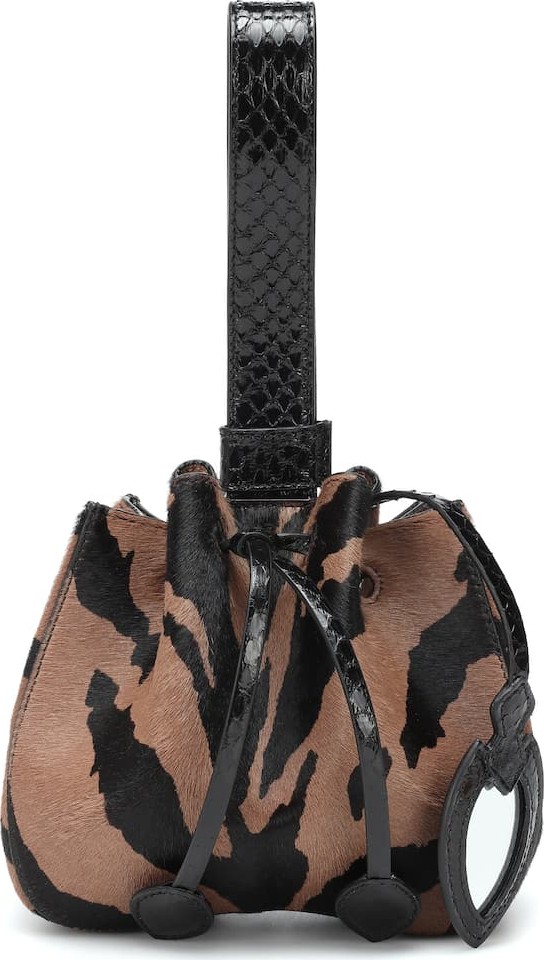Alaïa Rose-Marie printed calf hair clutch