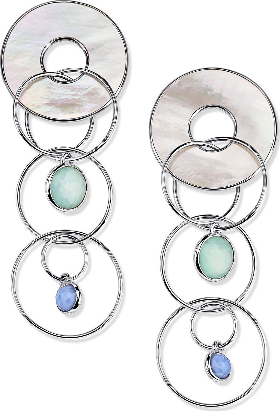 IPPOLITA Wonderland Circle Shell & Stone Earrings in Brazilian Blue
