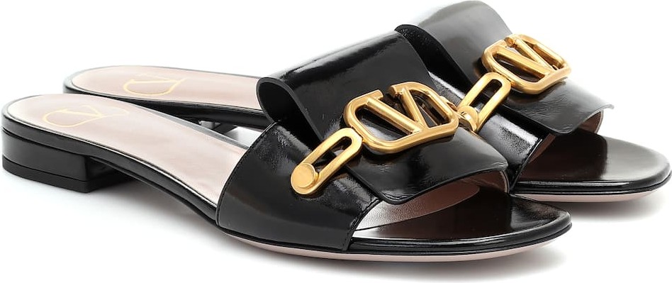 Valentino Valentino Garavani VLOGO leather slides