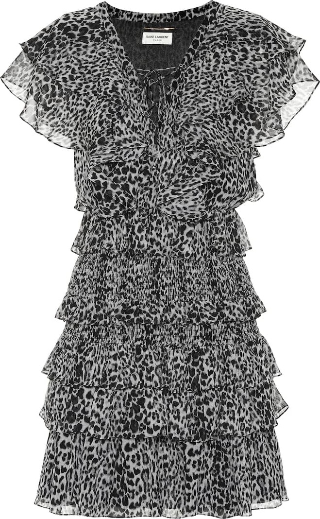 Saint Laurent Printed silk minidress