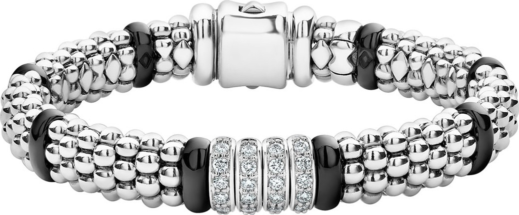 LAGOS Black Caviar 4-Diamond Station Bracelet