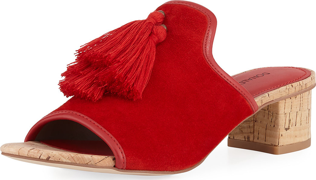 Donald J Pliner Mara Suede Tassel Mule Sandal