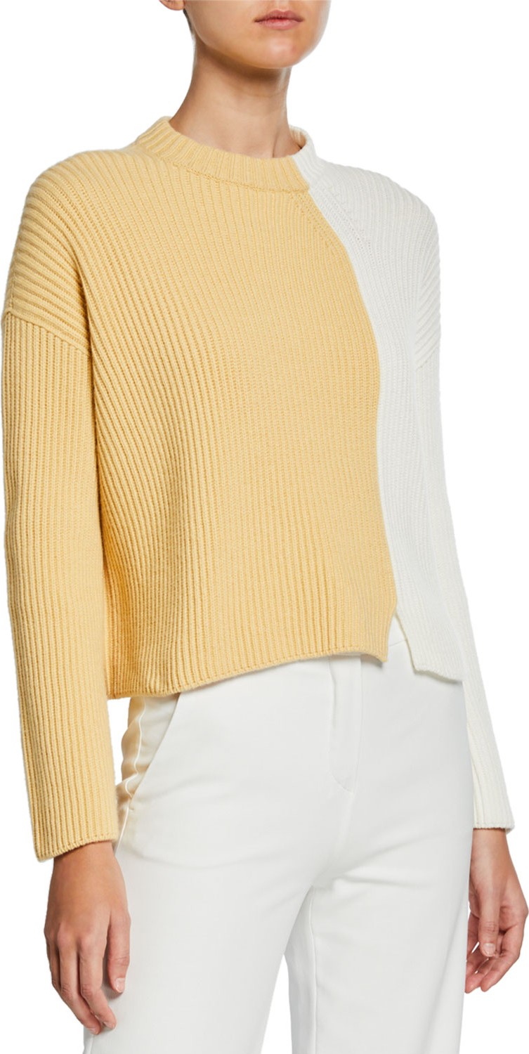 Loro Piana Two-Tone Ribbed Cashmere Sweater