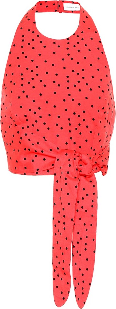 Rebecca Vallance Holliday linen-blend polka-dot top