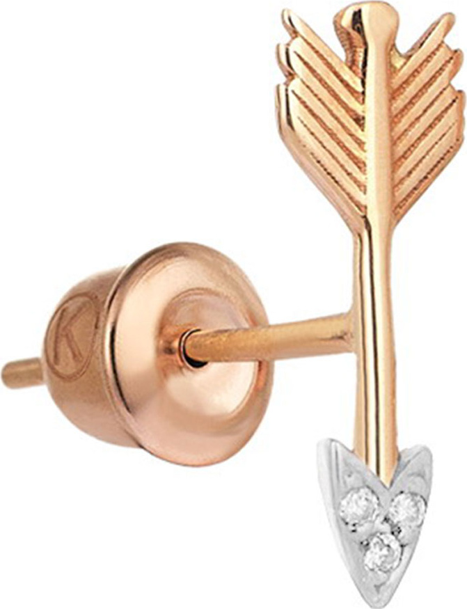 Kismet by Milka 14k Rose Gold & Diamond Sagittarius Stud Earring (Single)