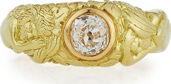 Turner & Tatler 18K Adam & Eve Diamond Ring