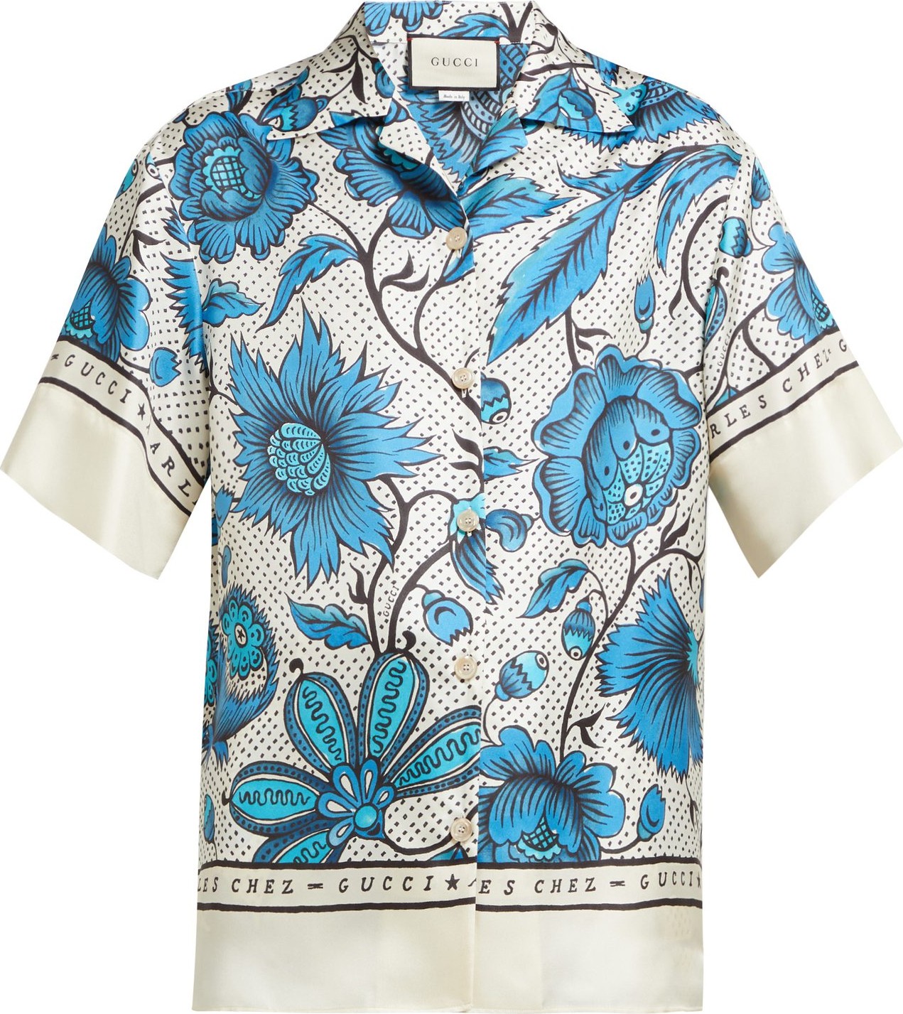 Gucci Alsacienne-print silk-faille bowling shirt