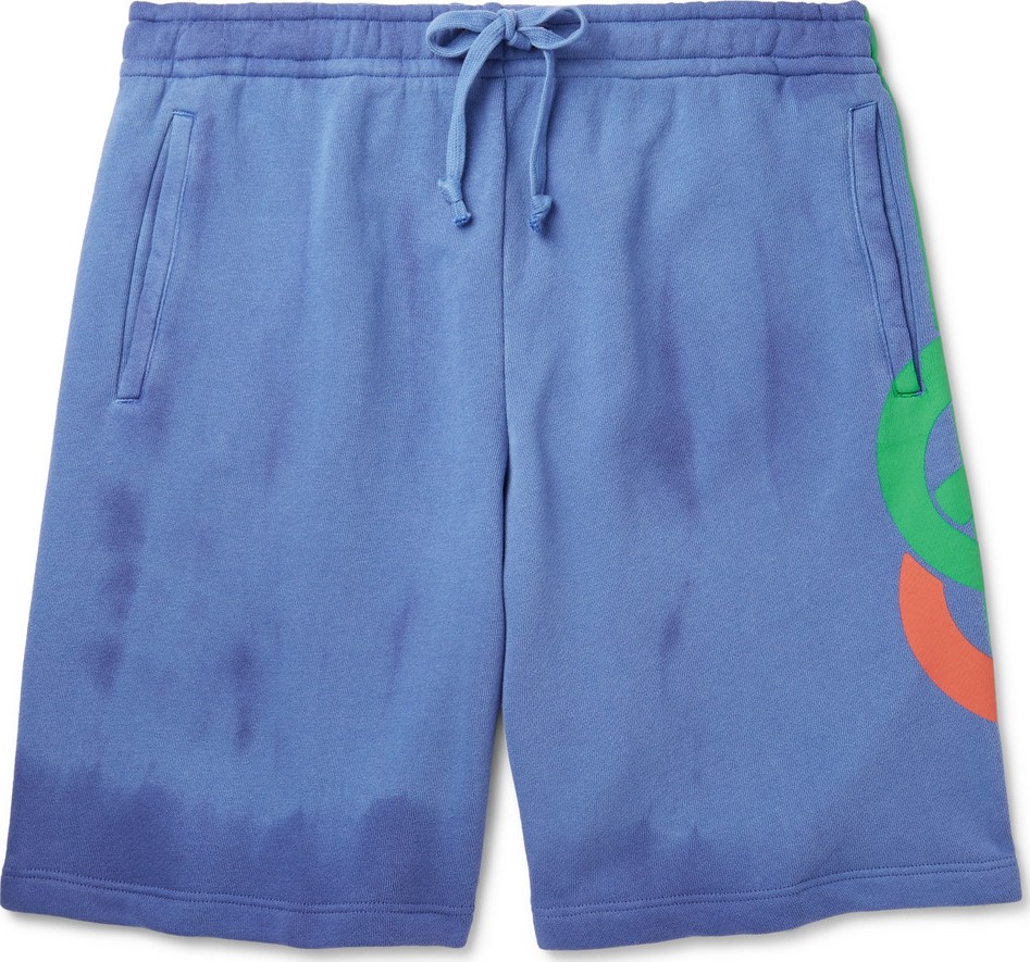 Gucci Logo-Print Loopback Cotton-Jersey Drawstring Shorts