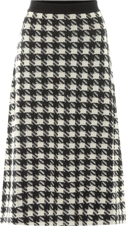 Gucci Houndstooth cashmere and silk skirt