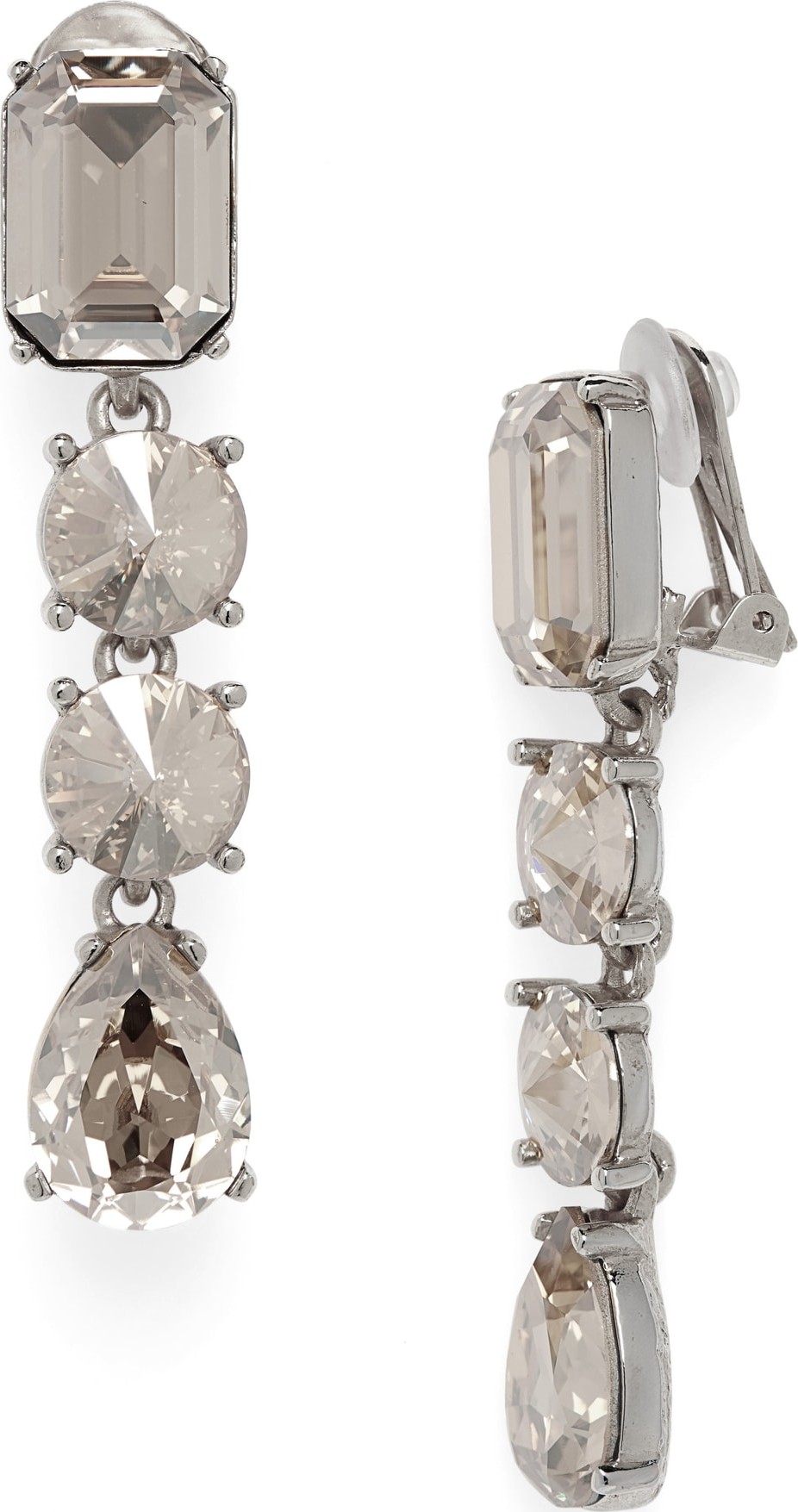 Oscar De La Renta Classic Crystal Linear Drop Earrings
