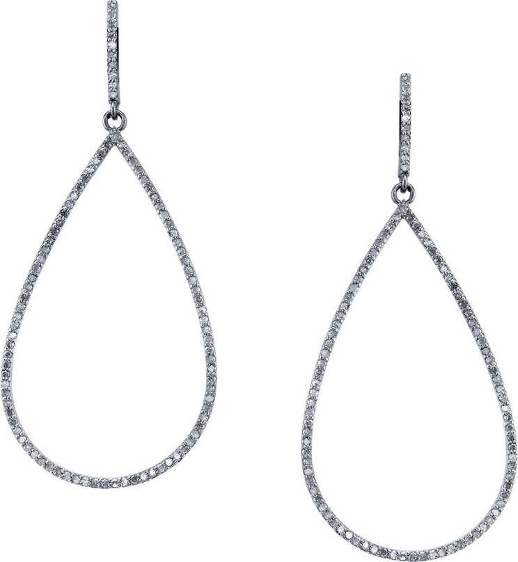Sheryl Lowe Open Pave Diamond Teardrop Earrings